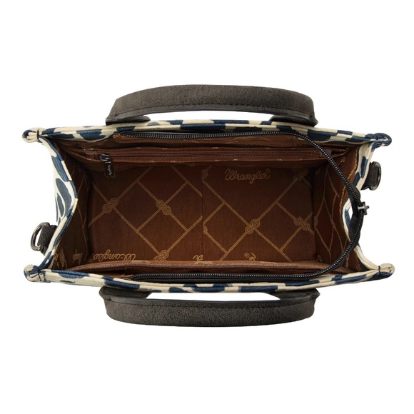 Wrangler Cow Print Concealed Carry Tote/Crossbody Black - Picture 3 of 4